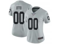 #00 Limited Jim Otto Silver Football Women's Jersey Oakland Raiders Inverted Legend