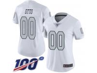 #00 Limited Jim Otto White Football Women's Jersey Oakland Raiders Rush Vapor Untouchable 100th Season