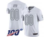 #00 Limited Jim Otto White Football Youth Jersey Oakland Raiders Rush Vapor Untouchable 100th Season