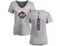 #1 Amed Rosario Women's Ash Baseball - Backer New York Mets T-Shirt
