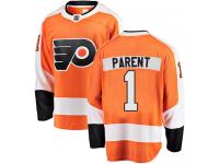 #1 Breakaway Bernie Parent Orange NHL Home Men's Jersey Philadelphia Flyers