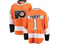 #1 Breakaway Bernie Parent Orange NHL Home Youth Jersey Philadelphia Flyers