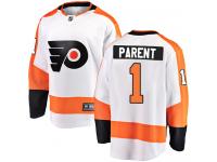 #1 Breakaway Bernie Parent White NHL Away Youth Jersey Philadelphia Flyers