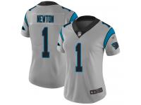 #1 Limited Cam Newton Silver Football Women's Jersey Carolina Panthers Inverted Legend