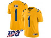 #1 Limited Ty Long Gold Football Youth Jersey Los Angeles Chargers Inverted Legend 100th Season