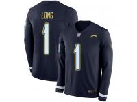 #1 Limited Ty Long Navy Blue Football Youth Jersey Los Angeles Chargers Therma Long Sleeve