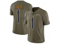 #1 Limited Ty Long Olive Football Youth Jersey Los Angeles Chargers 2017 Salute to Service