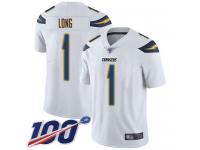 #1 Limited Ty Long White Football Road Youth Jersey Los Angeles Chargers Vapor Untouchable 100th Season