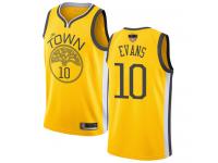 #10  Jacob Evans Yellow Basketball Men's Jersey Golden State Warriors Earned Edition 2019 Basketball Finals Bound