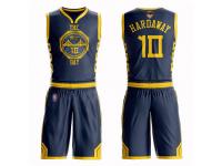 #10  Tim Hardaway Navy Blue Basketball Men's Golden State Warriors Suit City Edition 2019 Basketball Finals Bound