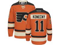 #11 Authentic Travis Konecny Orange Reebok NHL New Third Youth Jersey Philadelphia Flyers