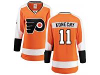 #11 Breakaway Travis Konecny Orange NHL Home Women's Jersey Philadelphia Flyers