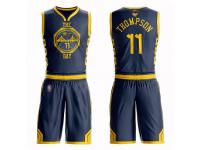 #11  Klay Thompson Navy Blue Basketball Youth Golden State Warriors Suit City Edition 2019 Basketball Finals Bound