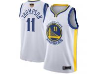 #11  Klay Thompson White Basketball Women's Jersey Golden State Warriors Association Edition 2019 Basketball Finals Bound