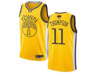 #11  Klay Thompson Yellow Basketball Women's Jersey Golden State Warriors Earned Edition 2019 Basketball Finals Bound