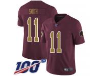 #11 Limited Alex Smith Burgundy Red Football Alternate Men's Jersey Washington Redskins Vapor Untouchable 100th Season 80th Anniversary