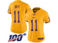 #11 Limited Alex Smith Gold Football Women's Jersey Washington Redskins Rush Vapor Untouchable 100th Season