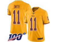 #11 Limited Alex Smith Gold Football Youth Jersey Washington Redskins Rush Vapor Untouchable 100th Season