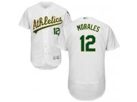 #12 Kendrys Morales White Baseball Home Men's Jersey Oakland Athletics Flex Base