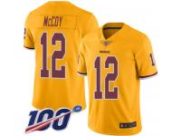 #12 Limited Colt McCoy Gold Football Youth Jersey Washington Redskins Rush Vapor Untouchable 100th Season