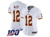 #12 Limited Colt McCoy White Football Road Women's Jersey Washington Redskins Vapor Untouchable 100th Season