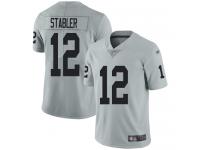 #12 Limited Kenny Stabler Silver Football Men's Jersey Oakland Raiders Inverted Legend