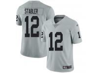 #12 Limited Kenny Stabler Silver Football Youth Jersey Oakland Raiders Inverted Legend