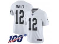 #12 Limited Kenny Stabler White Football Road Youth Jersey Oakland Raiders Vapor Untouchable 100th Season