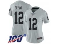 #12 Limited Martavis Bryant Silver Football Women's Jersey Oakland Raiders Inverted Legend 100th Season
