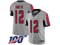 #12 Limited Mohamed Sanu Silver Football Men's Jersey Atlanta Falcons Inverted Legend Vapor Rush 100th Season