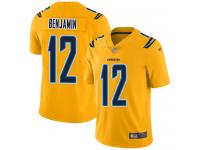 #12 Limited Travis Benjamin Gold Football Youth Jersey Los Angeles Chargers Inverted Legend