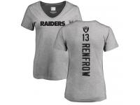 #13 Hunter Renfrow Ash Football Backer Women's Oakland Raiders T-Shirt