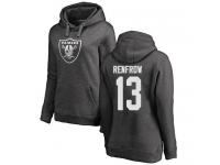 #13 Hunter Renfrow Ash Football One Color Women's Oakland Raiders Pullover Hoodie