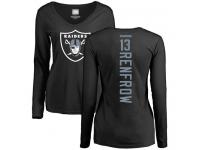 #13 Hunter Renfrow Black Football Backer Women's Oakland Raiders Long Sleeve T-Shirt