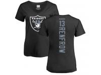 #13 Hunter Renfrow Black Football Backer Women's Oakland Raiders T-Shirt