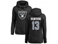 #13 Hunter Renfrow Black Football Name & Number Logo Women's Oakland Raiders Pullover Hoodie