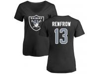 #13 Hunter Renfrow Black Football Name & Number Logo Women's Oakland Raiders T-Shirt