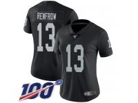 #13 Limited Hunter Renfrow Black Football Home Women's Jersey Oakland Raiders Vapor Untouchable 100th Season