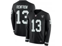 #13 Limited Hunter Renfrow Black Football Youth Jersey Oakland Raiders Therma Long Sleeve