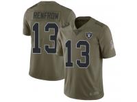 #13 Limited Hunter Renfrow Olive Football Men's Jersey Oakland Raiders 2017 Salute to Service