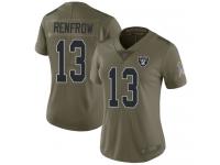 #13 Limited Hunter Renfrow Olive Football Women's Jersey Oakland Raiders 2017 Salute to Service