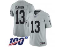 #13 Limited Hunter Renfrow Silver Football Men's Jersey Oakland Raiders Inverted Legend 100th Season