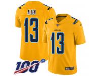 #13 Limited Keenan Allen Gold Football Youth Jersey Los Angeles Chargers Inverted Legend 100th Season