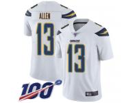 #13 Limited Keenan Allen White Football Road Youth Jersey Los Angeles Chargers Vapor Untouchable 100th Season