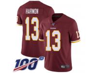 #13 Limited Kelvin Harmon Burgundy Red Football Home Youth Jersey Washington Redskins Vapor Untouchable 100th Season