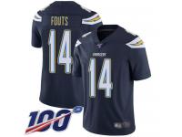 #14 Limited Dan Fouts Navy Blue Football Home Men's Jersey Los Angeles Chargers Vapor Untouchable 100th Season