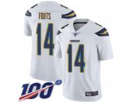 #14 Limited Dan Fouts White Football Road Men's Jersey Los Angeles Chargers Vapor Untouchable 100th Season