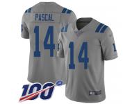 #14 Limited Zach Pascal Gray Football Men's Jersey Indianapolis Colts Inverted Legend 100th Season