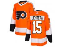 #15 Authentic Jori Lehtera Orange Adidas NHL Home Youth Jersey Philadelphia Flyers