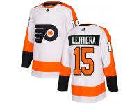 #15 Authentic Jori Lehtera White Adidas NHL Away Youth Jersey Philadelphia Flyers